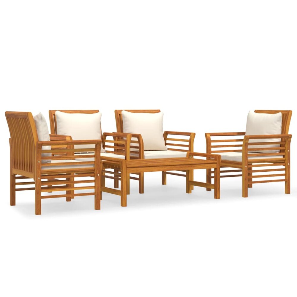 Loungeset Mandy met kussens massief acaciahout