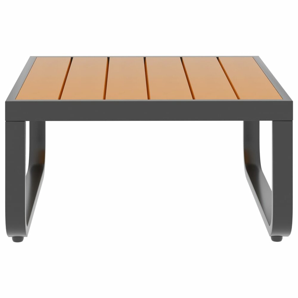 Loungeset Prince aluminium zwart met bruin 4-delig