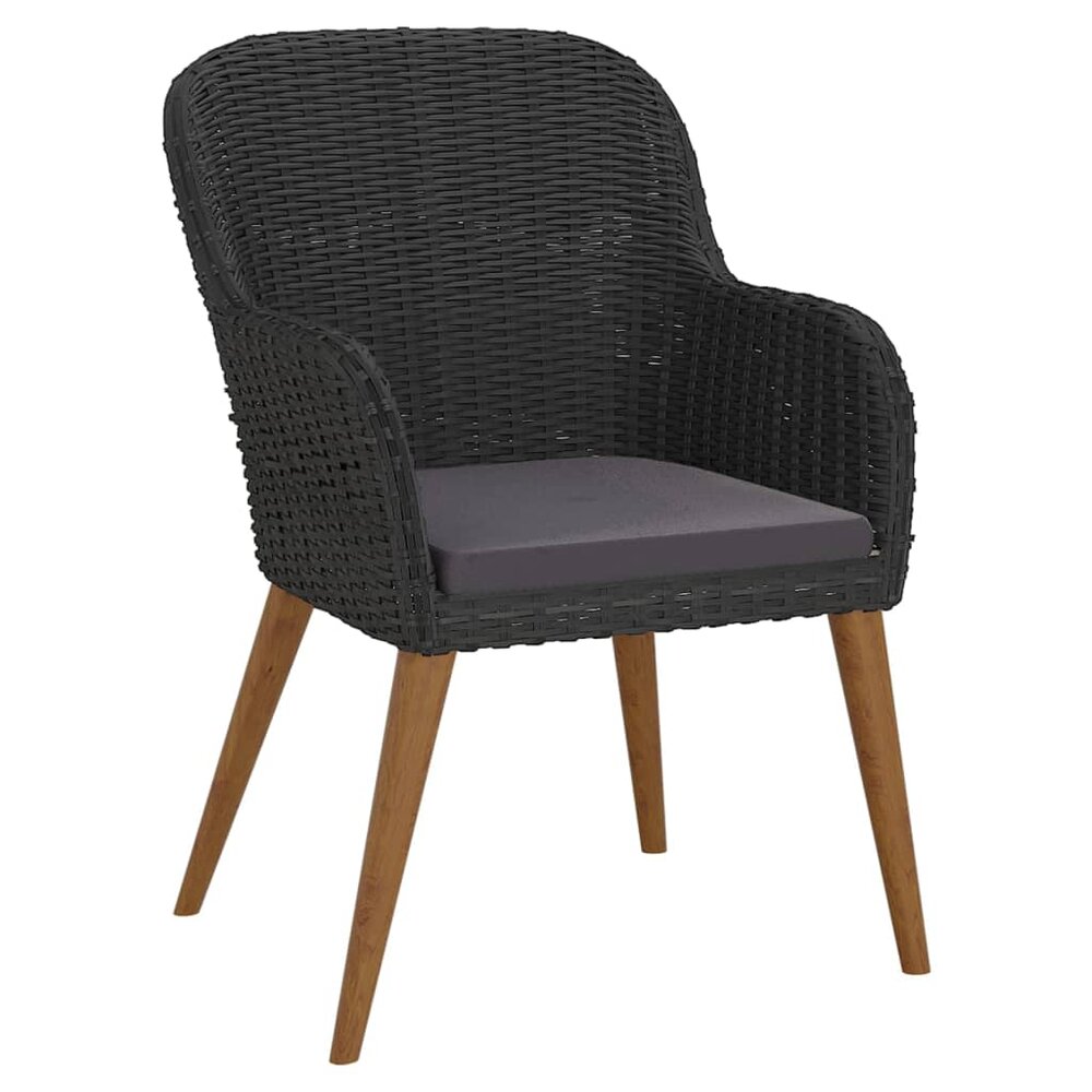 Tuinset Comfy tafel met 4 stoelen zwart