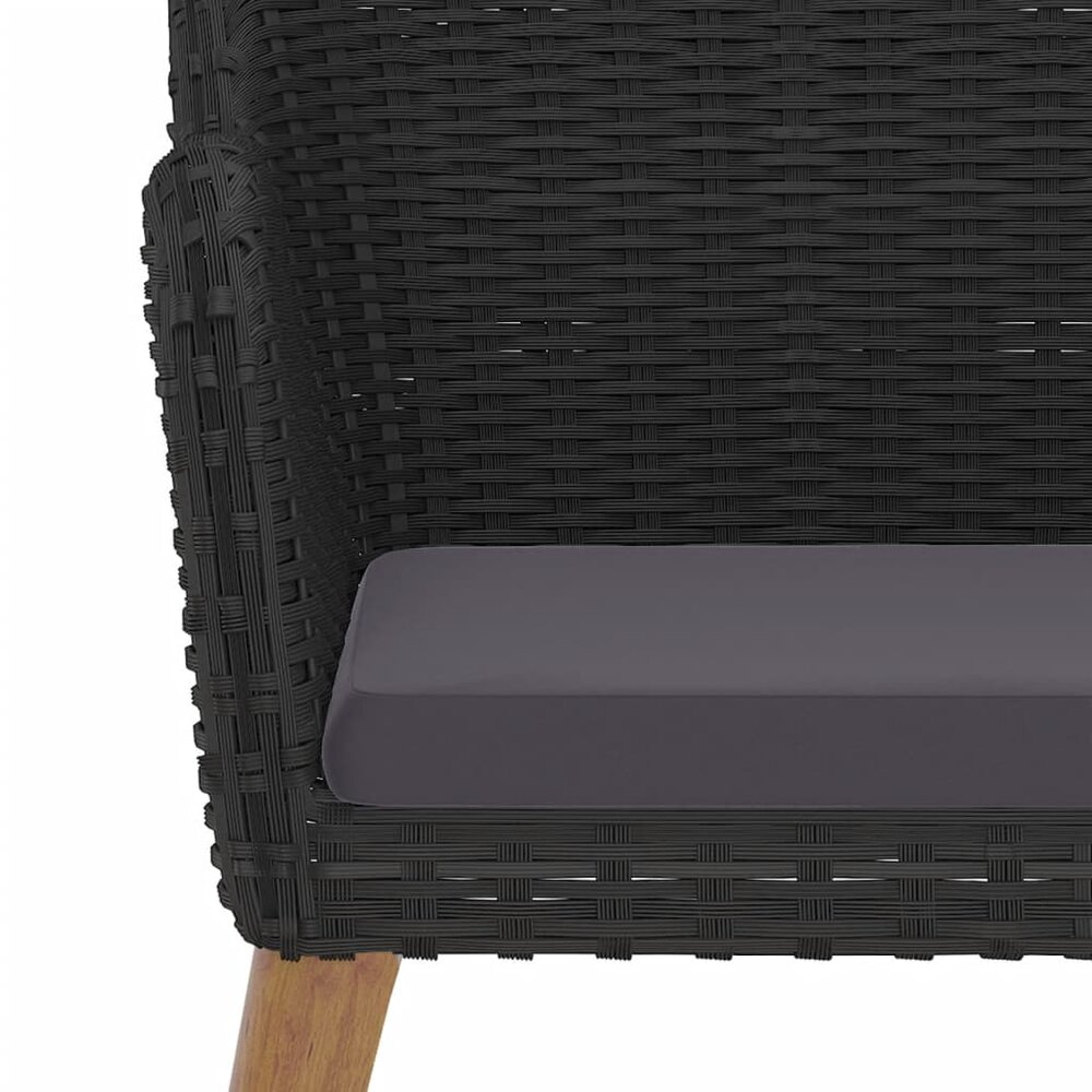Tuinset Comfy tafel met 4 stoelen zwart