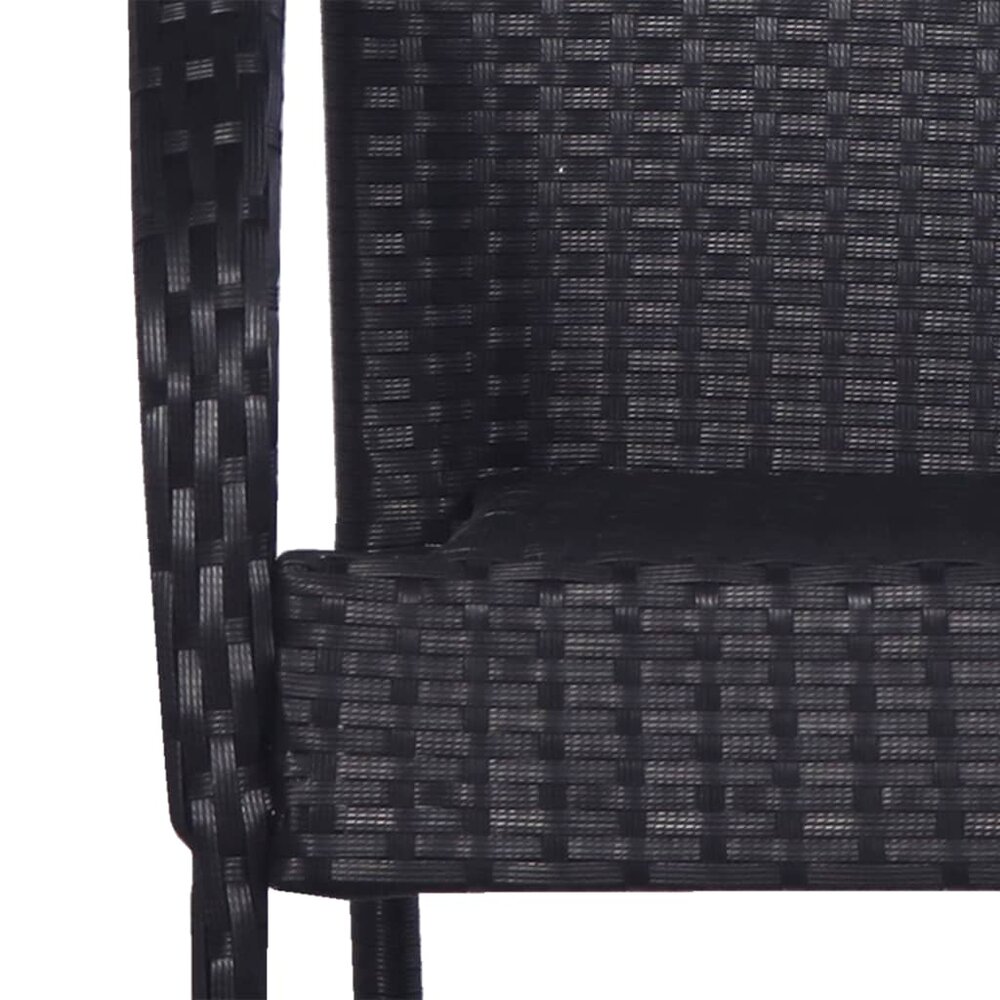 Tuinset Eelde poly rattan zwart tafel met 4 stoelen