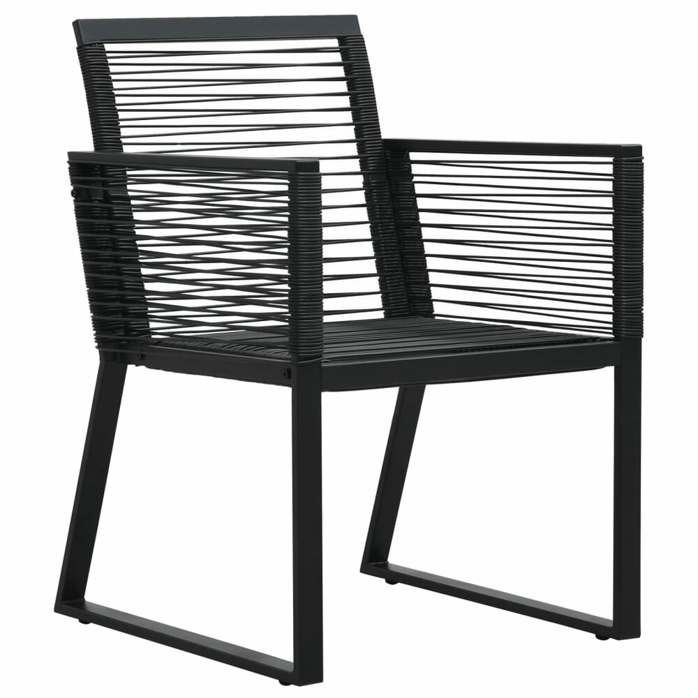 Tuinset Horizon poly-rattan zwart tafel met 4 stoelen