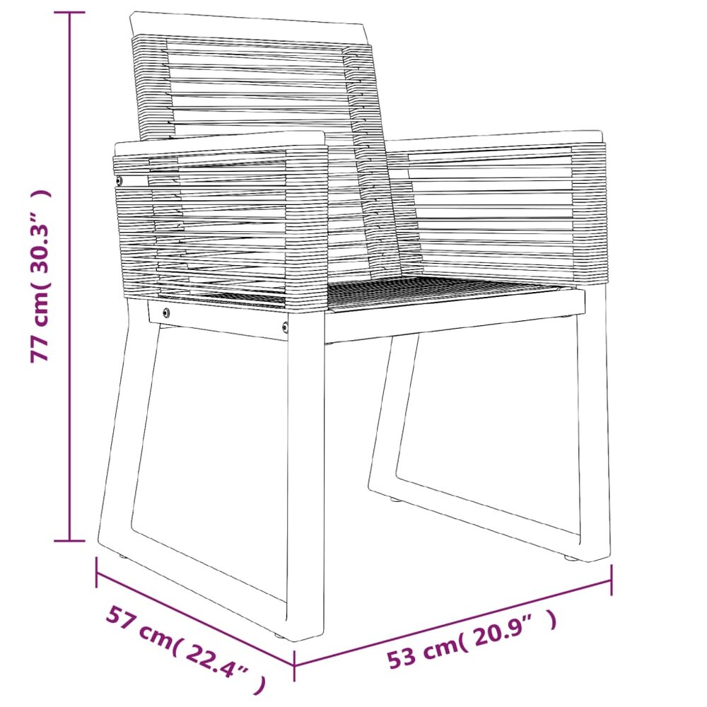 Tuinset Horizon poly-rattan zwart tafel met 4 stoelen