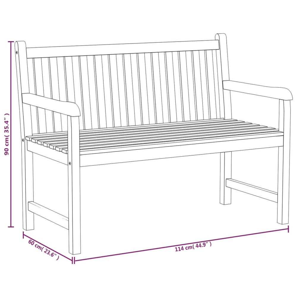Tuinset Match massief teakhout tafel met bank en 2 stoelen
