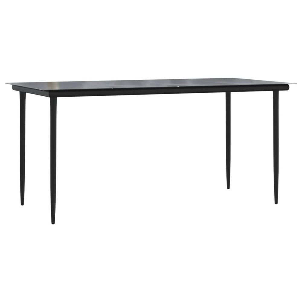 Tuinset Laren poly rattan donkergrijs tafel met 4 stoelen