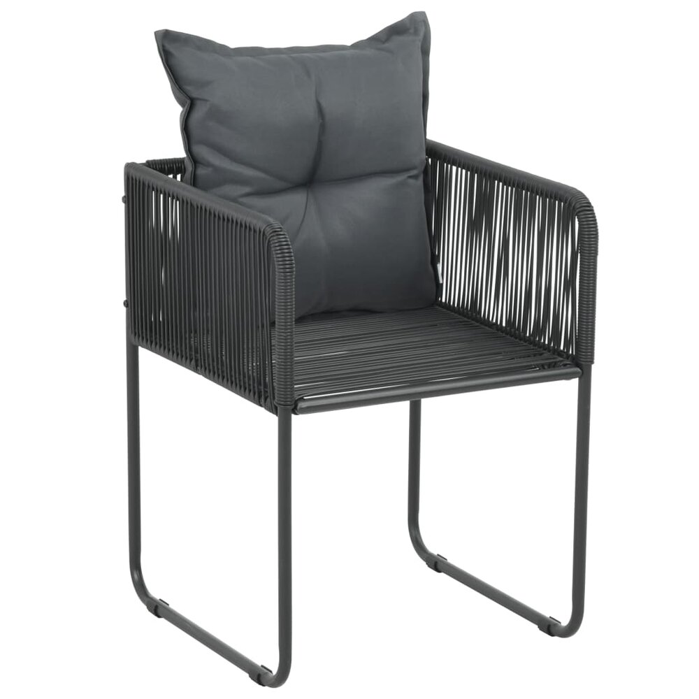 Tuinset Friso zwart tafel met 4 stoelen
