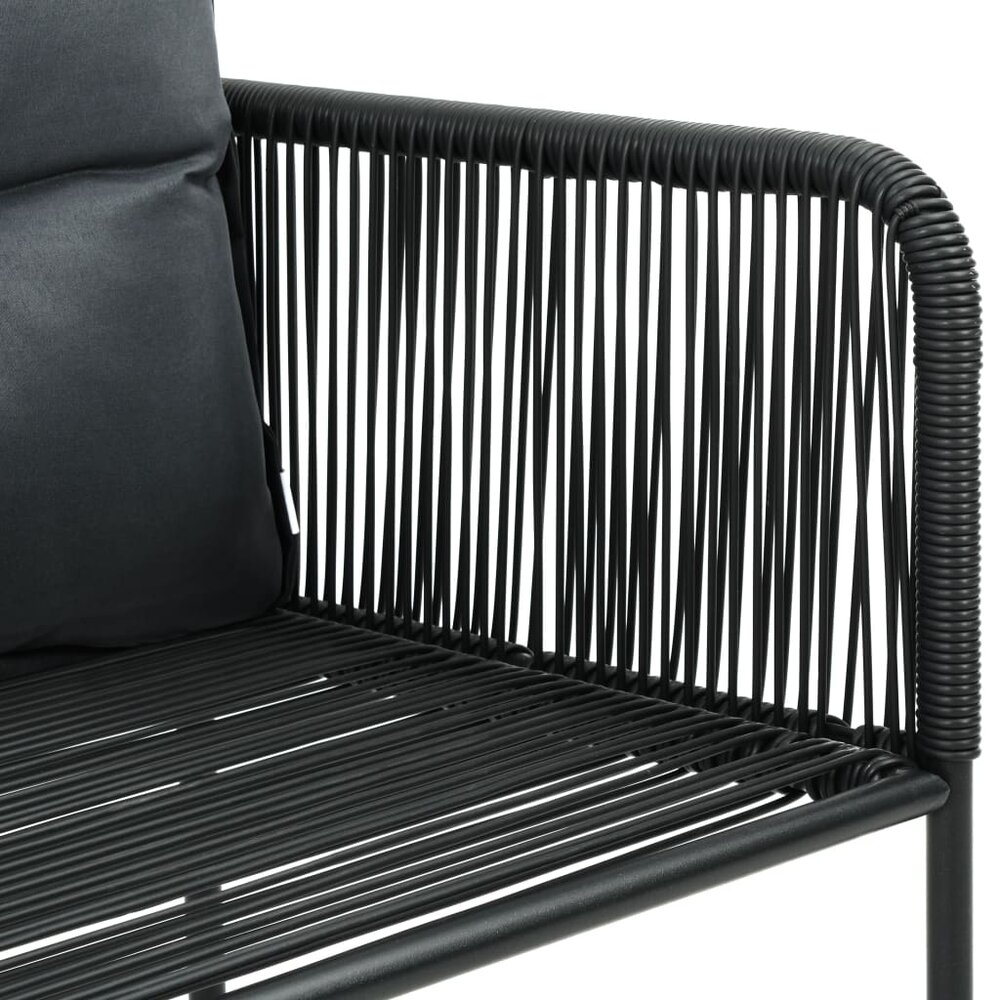 Tuinset Friso zwart tafel met 4 stoelen