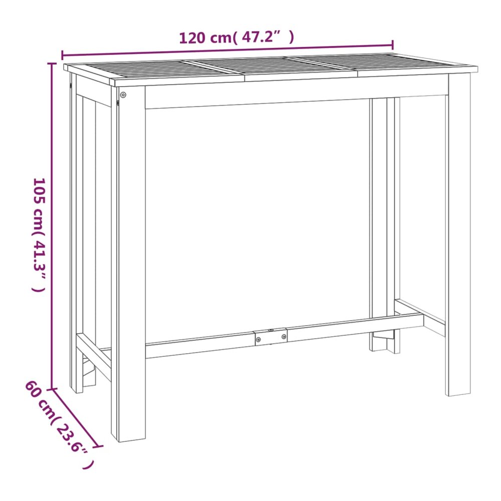 Tuinset Barset massief acaciahout tafel met 6 krukken