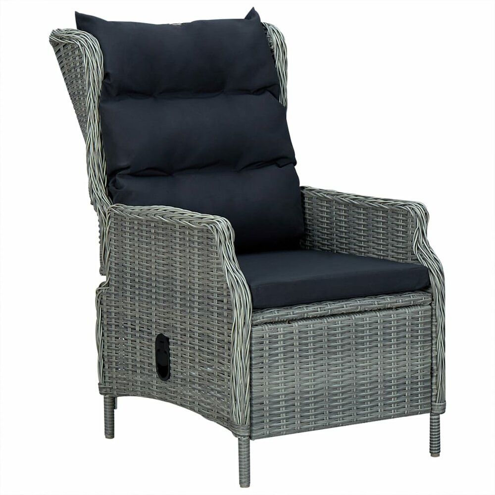 Tuinset Laren poly rattan lichtgrijs tafel met 4 stoelen