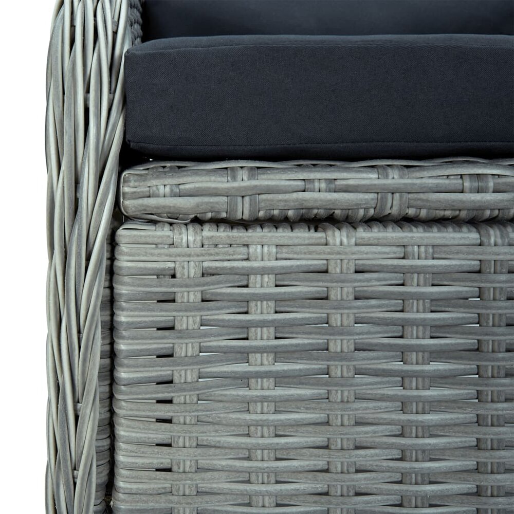 Tuinset Laren poly rattan lichtgrijs tafel met 4 stoelen