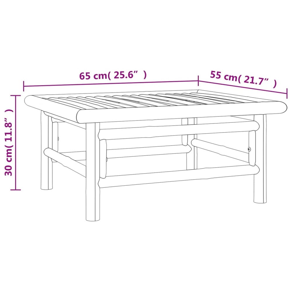Loungeset Palmas Met Kussens Bamboe Taupe 4-delig