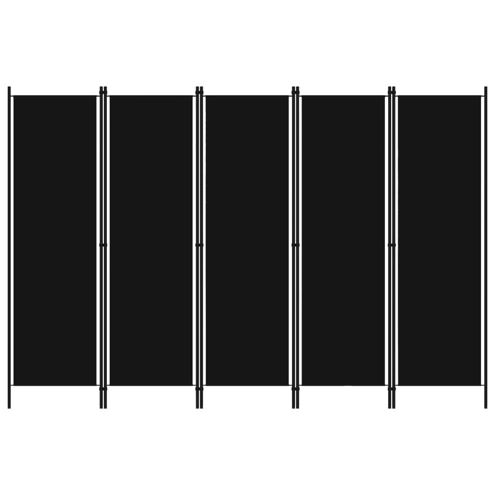 Kamerscherm Met 5 Panelen 250X180 Cm Zwart
