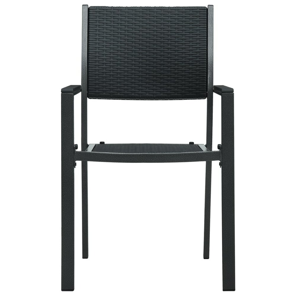 Tuinstoel Myra SET 2 St Rattan-Look Kunststof Zwart