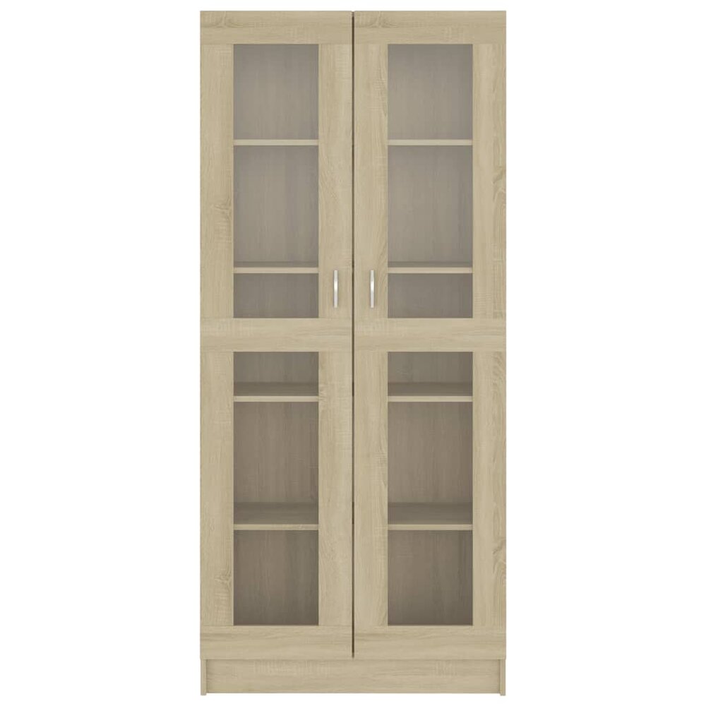 Vitrinekast Carlos 82,5X30,5X185,5 Cm Eikenkleurig