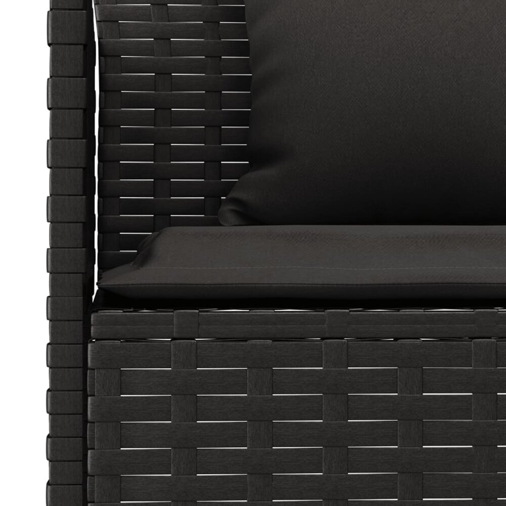 Loungeset Mieke Met Kussens Poly Rattan Zwart