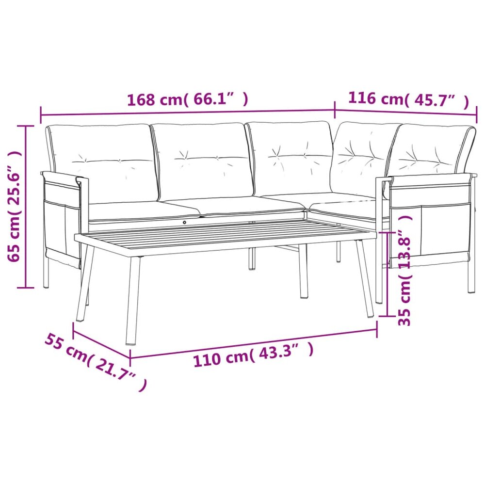 Loungeset Adriaan Staal Antracietkleurig