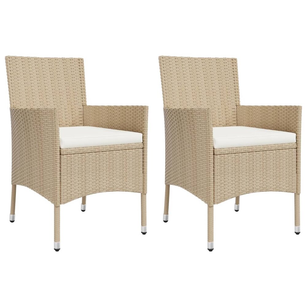 3-Delige Tuinset Gerard Met Kussens Poly Rattan Beige