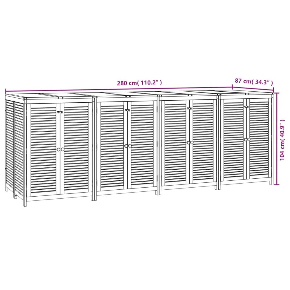 Tuinbox 280X87X104 Cm Massief Acaciahout