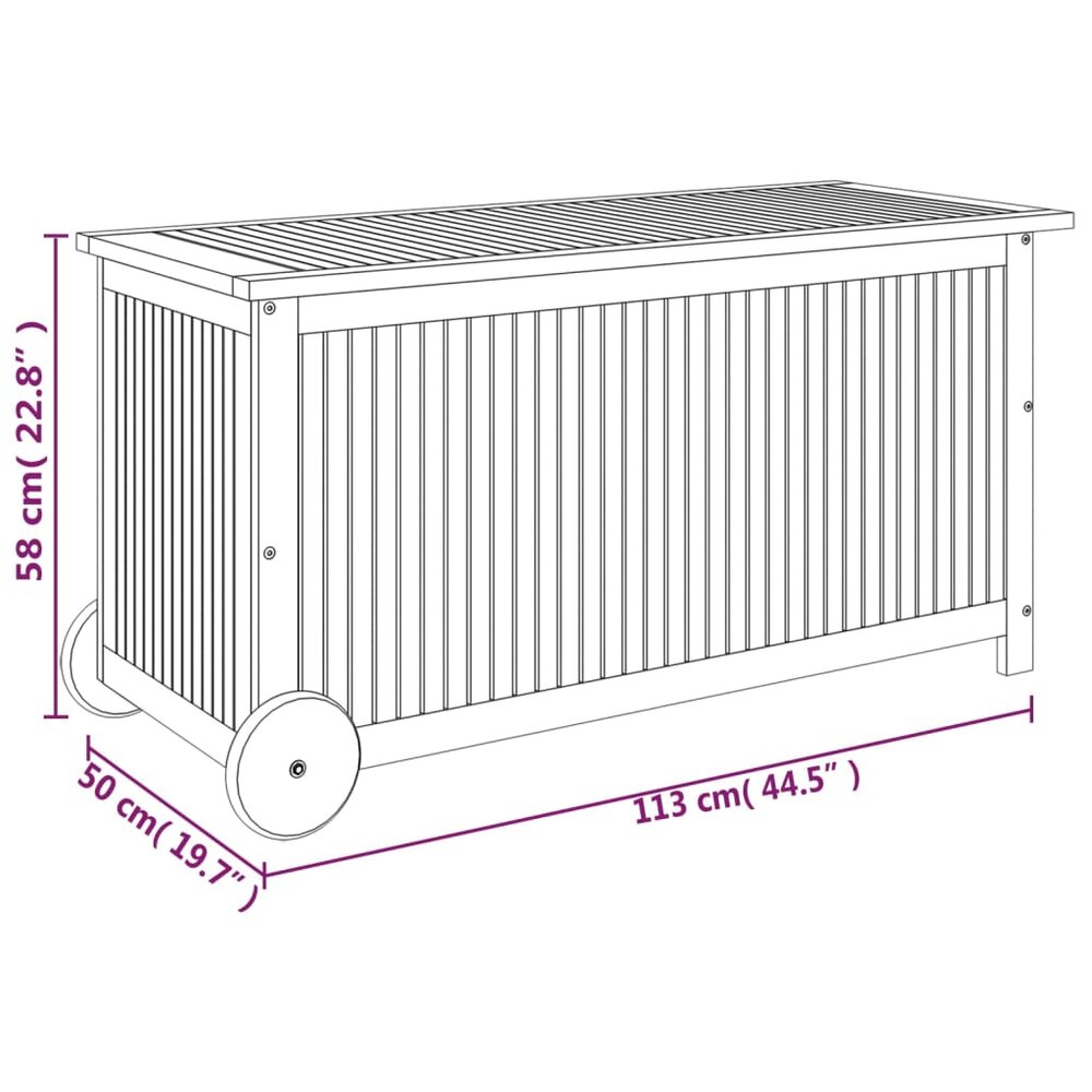 Tuinbox Met Wieltjes 113X50X58 Cm Massief Acaciahout