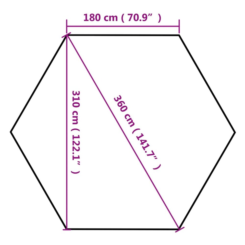 Partytent Met Wanden Zeshoekig 3,6X3,1 M Taupe 220 G/M&sup2;