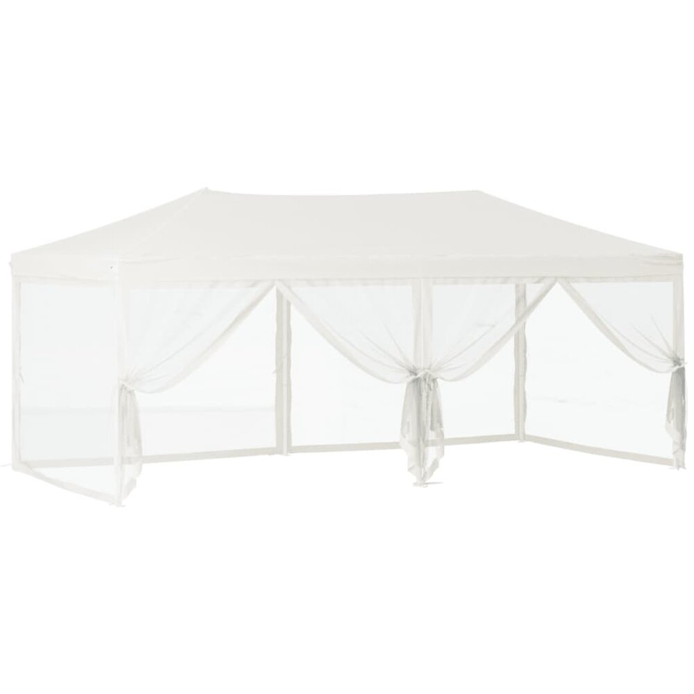 Partytent Inklapbaar Met Zijwanden 3X6 M Cr&egrave;mekleurig