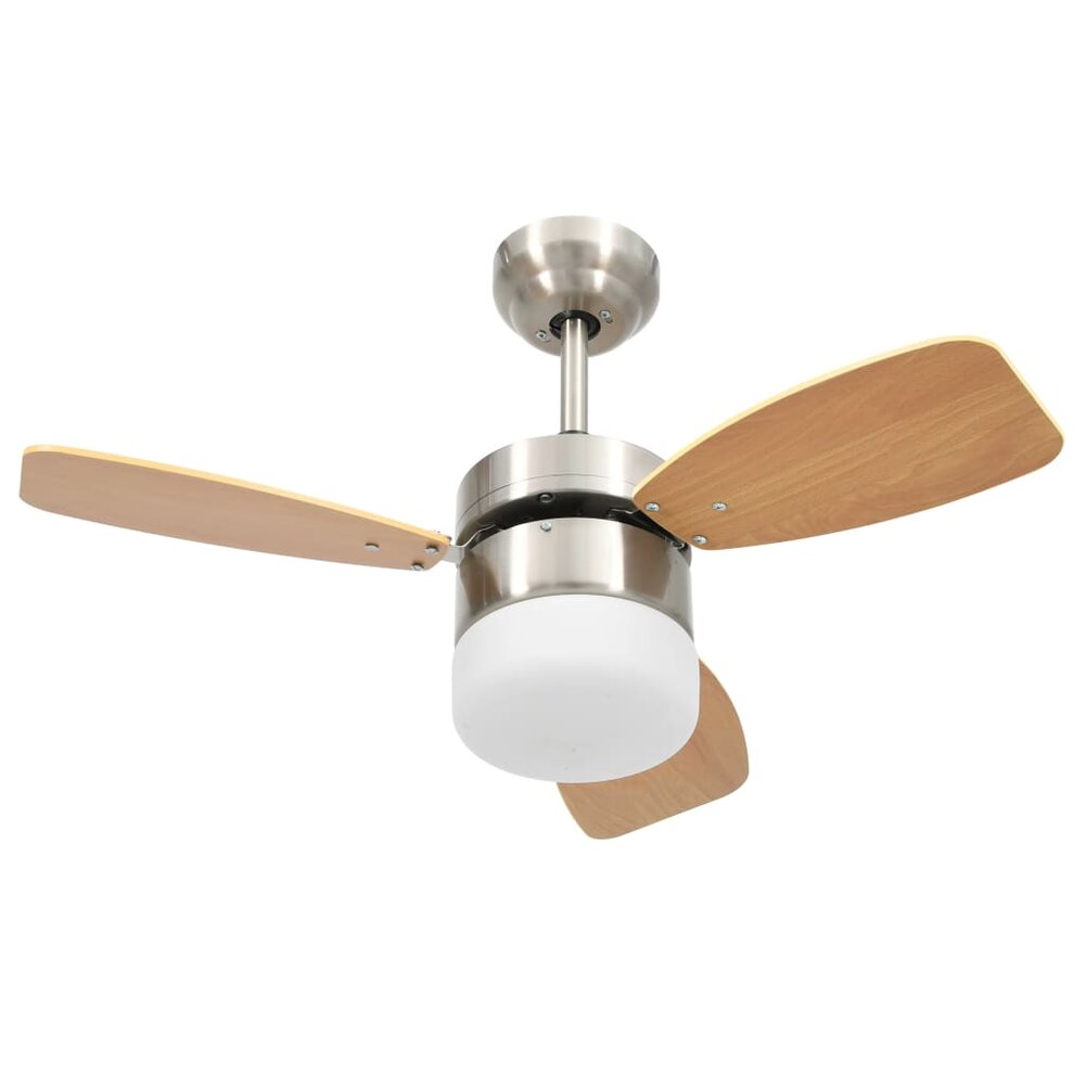 Plafondventilator Met Lamp Afstandsbediening 76 Cm Lichtbruin