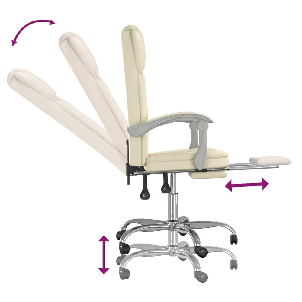 Bureaustoel Wout Verstelbaar Kunstleer Cr&egrave;mekleurig cr&egrave;me