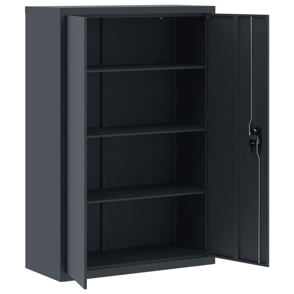 Archiefkast Marit Staal Antracietkleurig 90x40x140cm