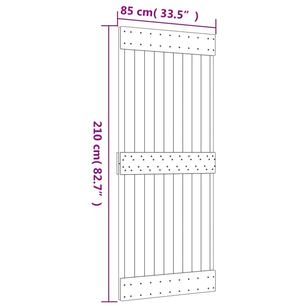 Schuifdeur Romke Met Beslag 85X210 Cm Massief Grenenhout