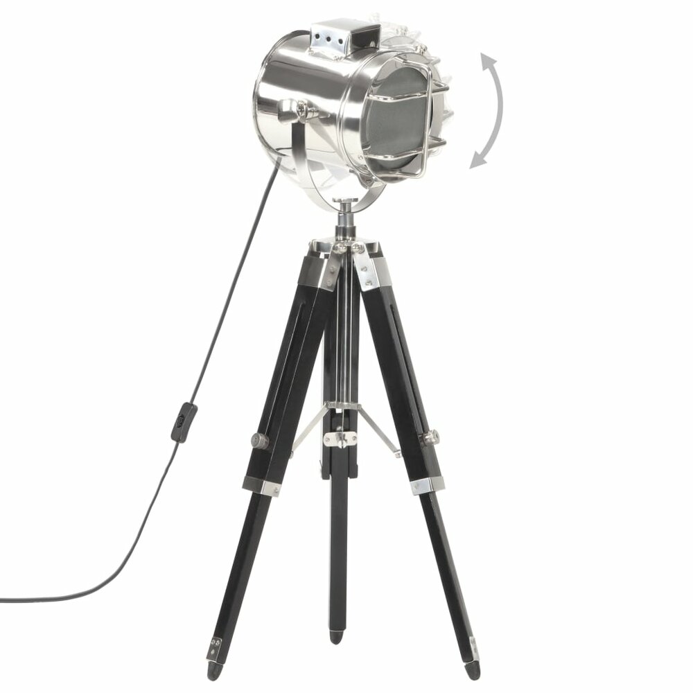 Vloerlamp Driepoot 69cm chroom met zwart hout