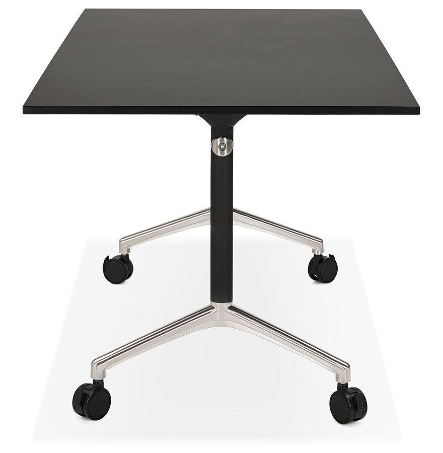 Bureau Flex 160x80 cm zwart met wielen inklapbaar