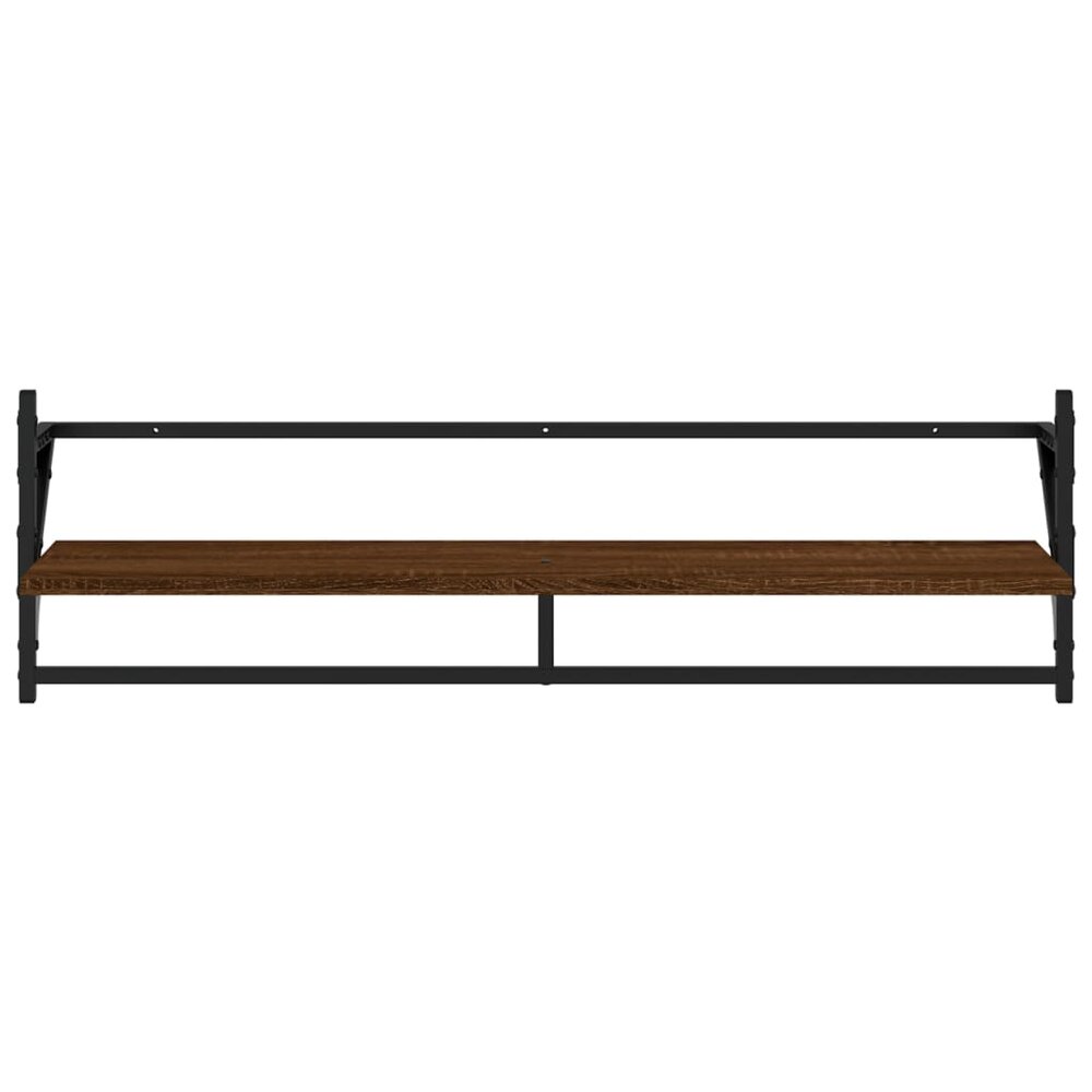 Wandrekjes set 6 stuks Met Stangen Hout bruin eikenkleur