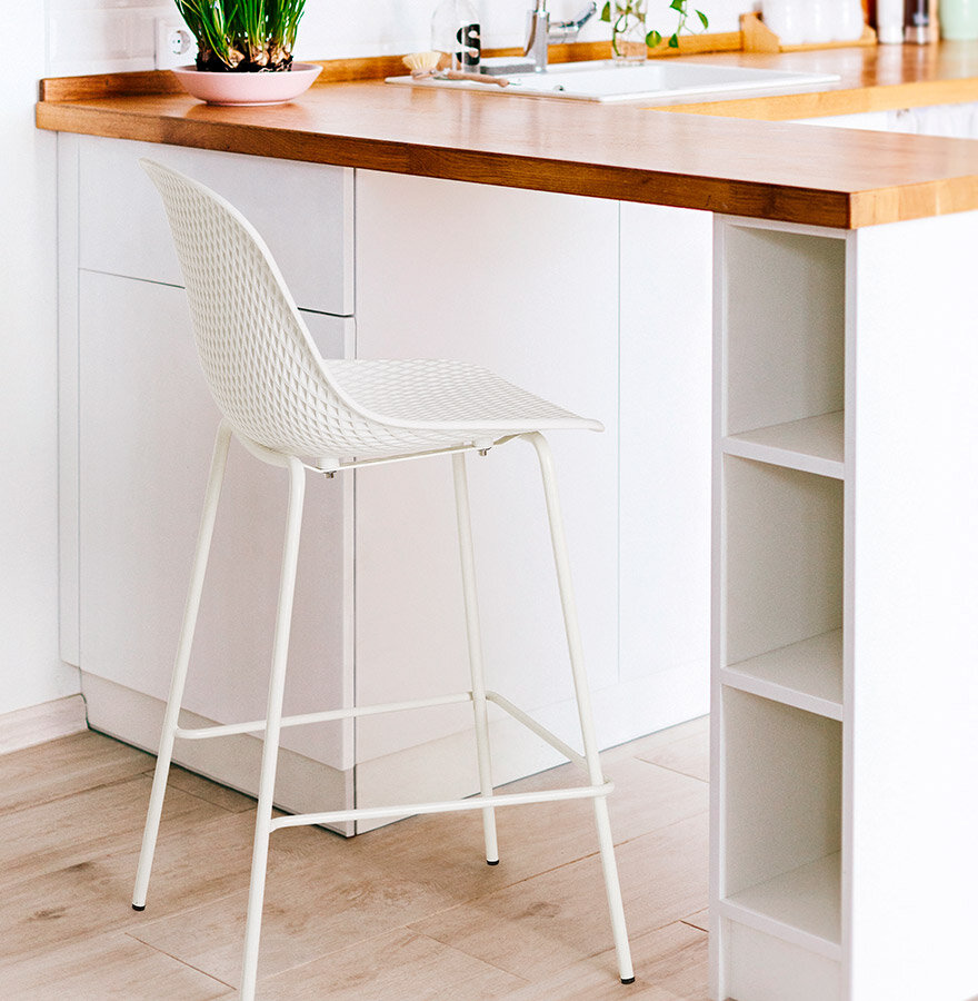 Counter chair Ellen barkruk kunststof wit