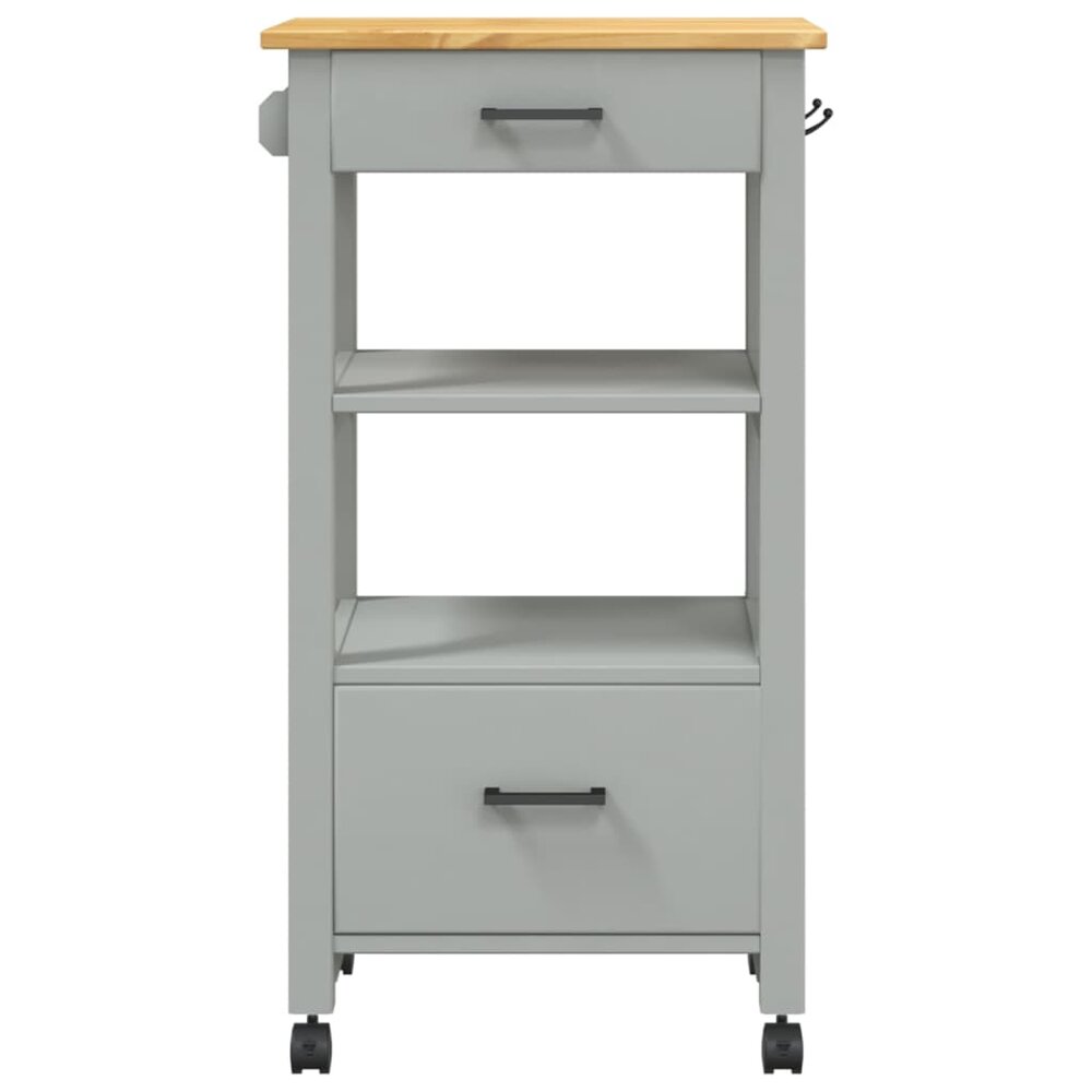 Keukentrolley Monza 48X40X90 Cm Massief Grenenhout Grijs