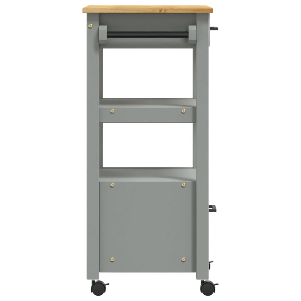 Keukentrolley Monza 48X40X90 Cm Massief Grenenhout Grijs