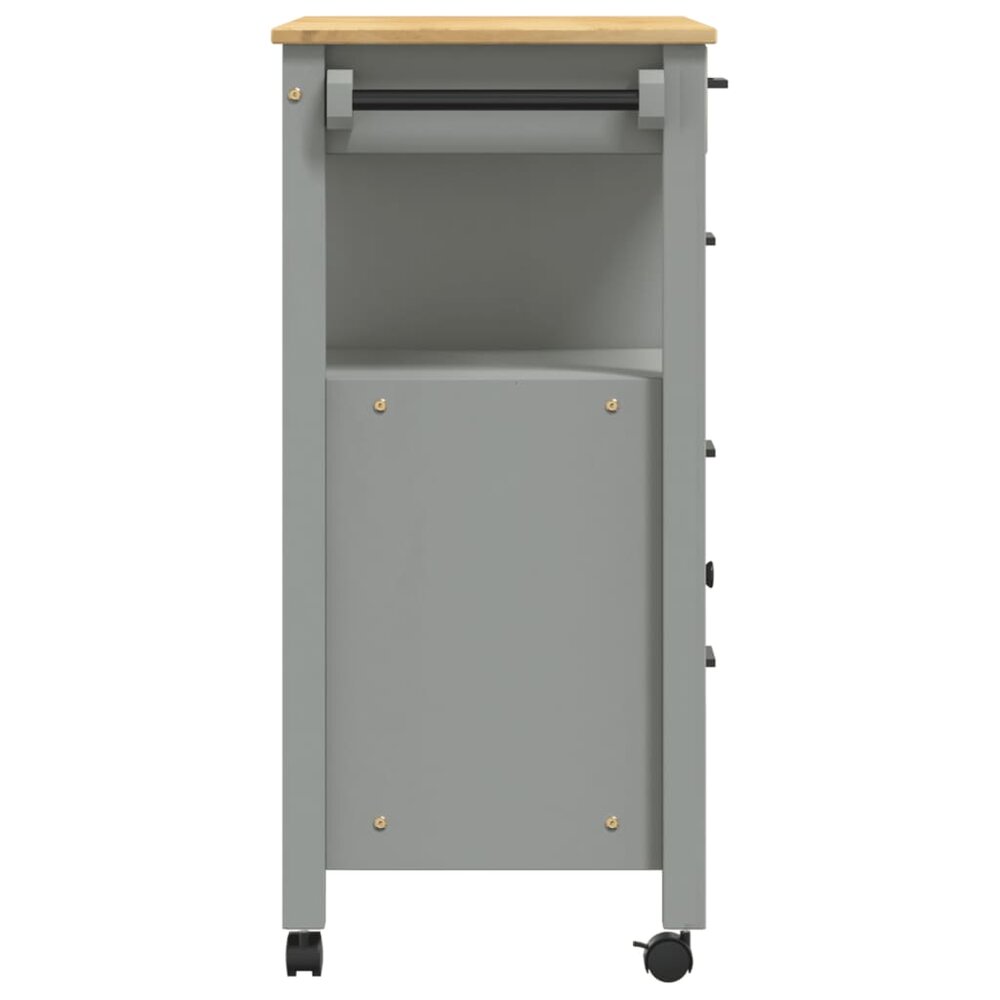 Keukentrolley Monza 84X40X90 Cm Massief Grenenhout Grijs