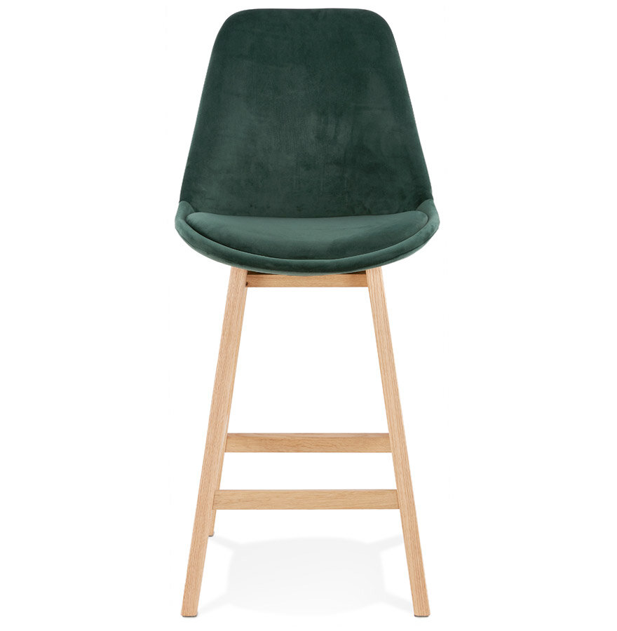 Counter chair barkruk Lars stof velvet groen met hout