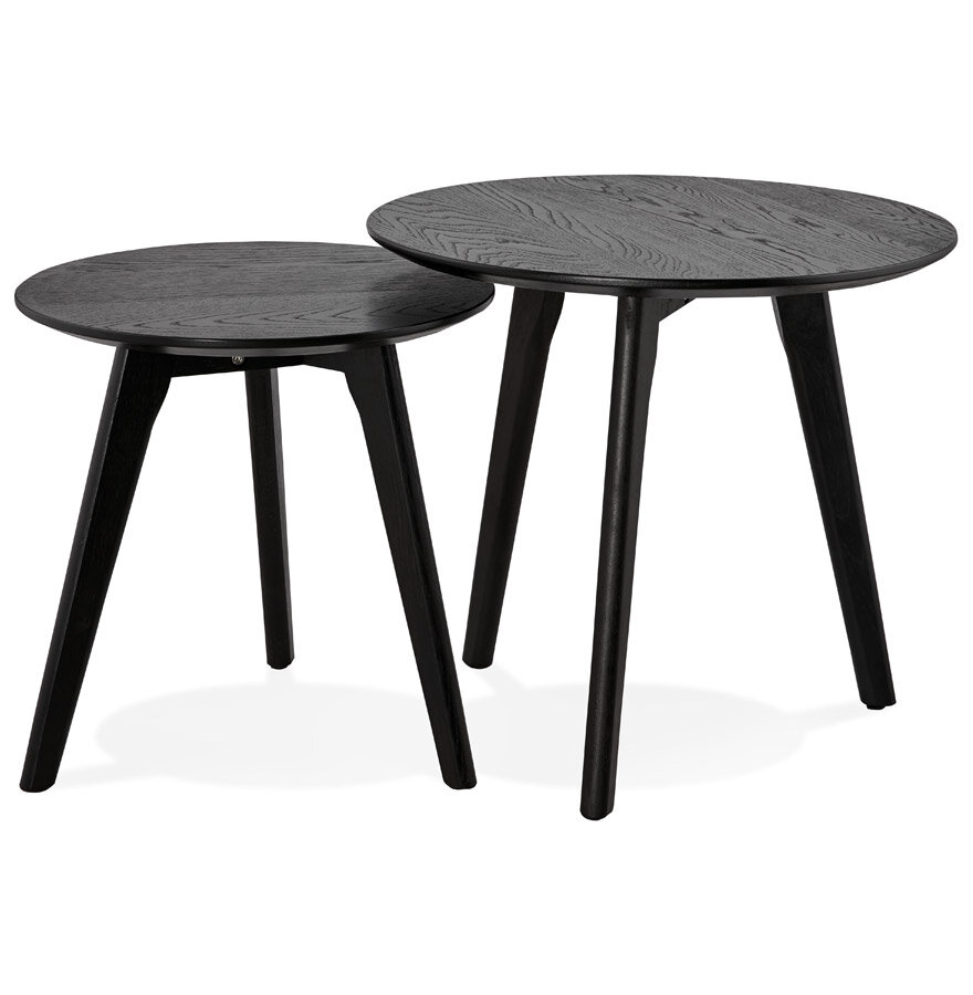 Salontafel set 2 tafels Espino zwart hout