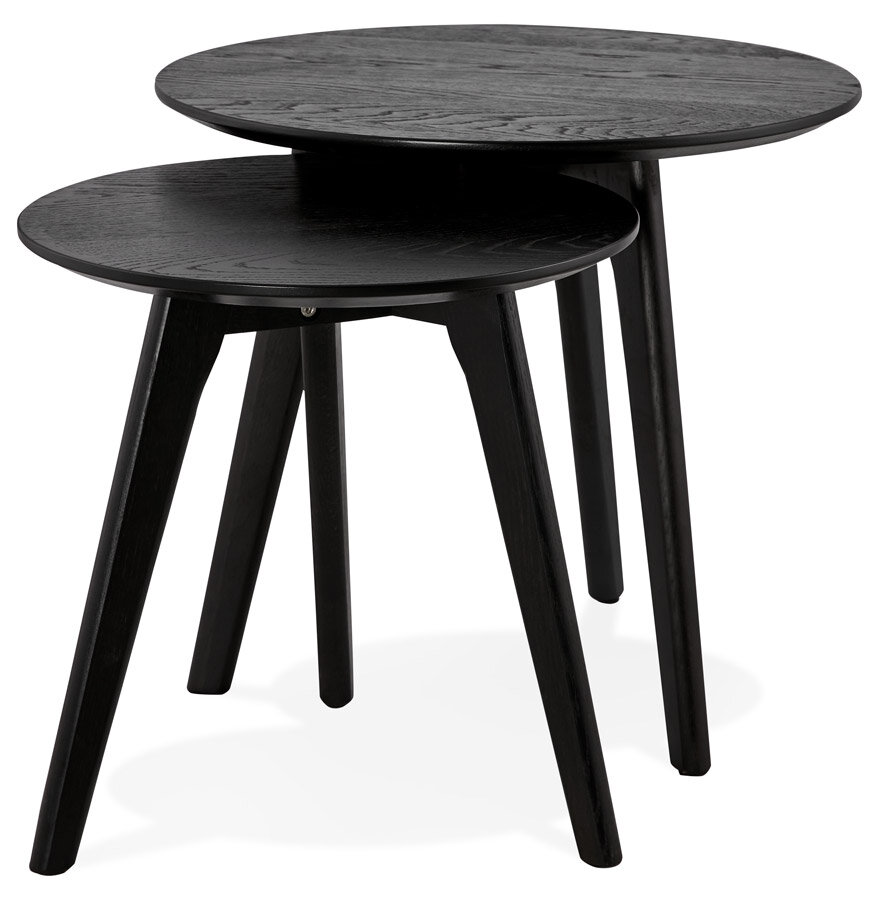 Salontafel set 2 tafels Espino zwart hout