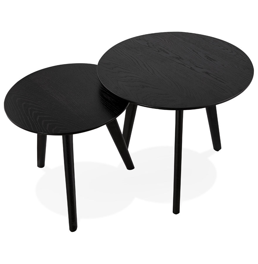 Salontafel set 2 tafels Espino zwart hout