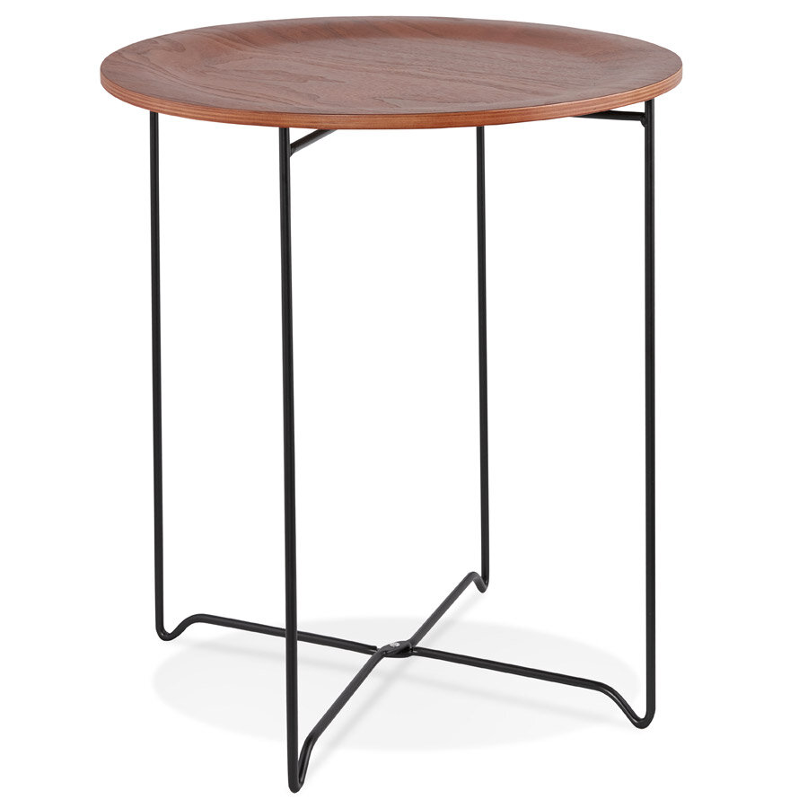 Bijzettafel Oola rond 46cm walnoten hout