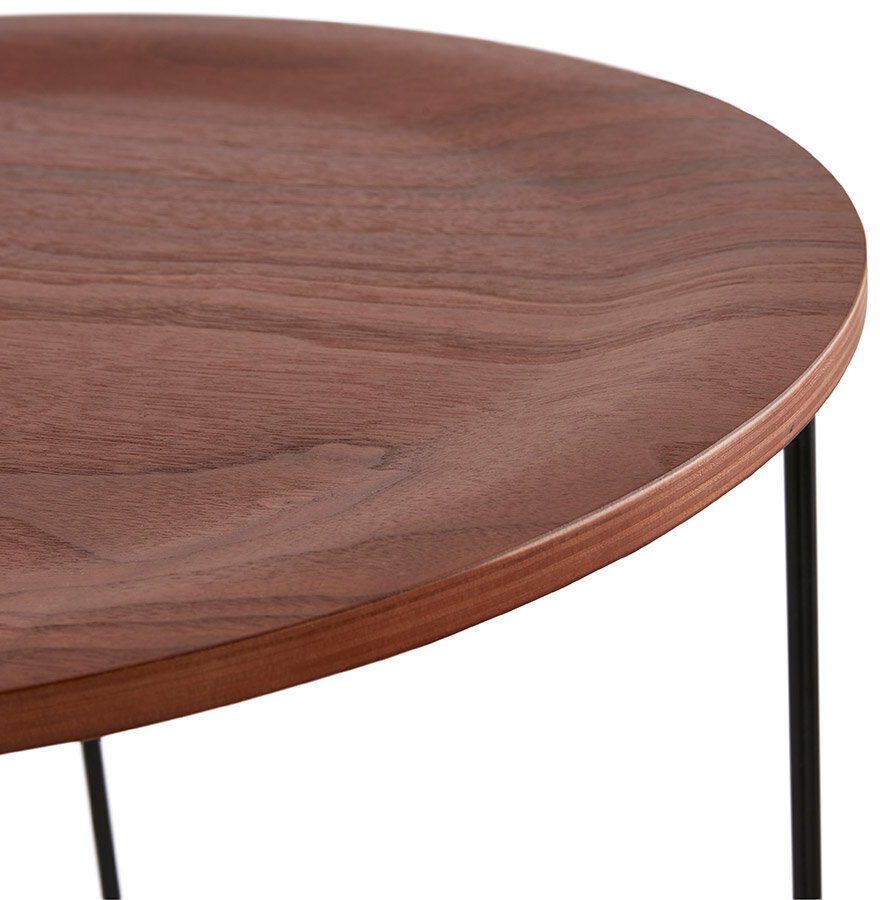 Bijzettafel Oola rond 46cm walnoten hout
