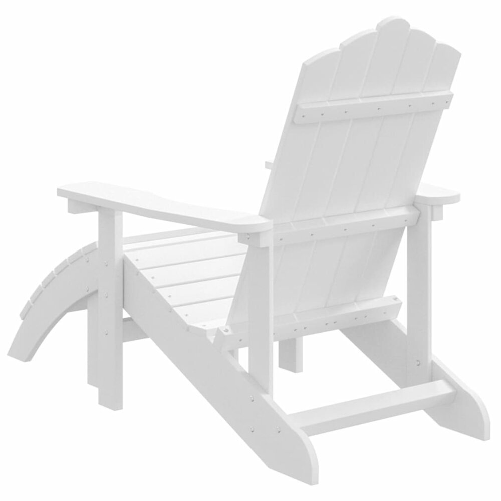 Tuinstoel Adirondack Met Voetenbank Hdpe Wit met voetensteun