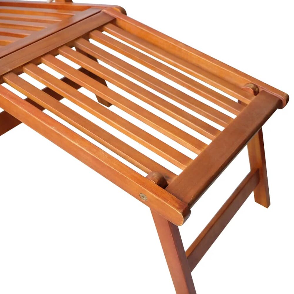 Deckchair Sunny Met Voetensteun Massief Acaciahout en kussen Antraciet