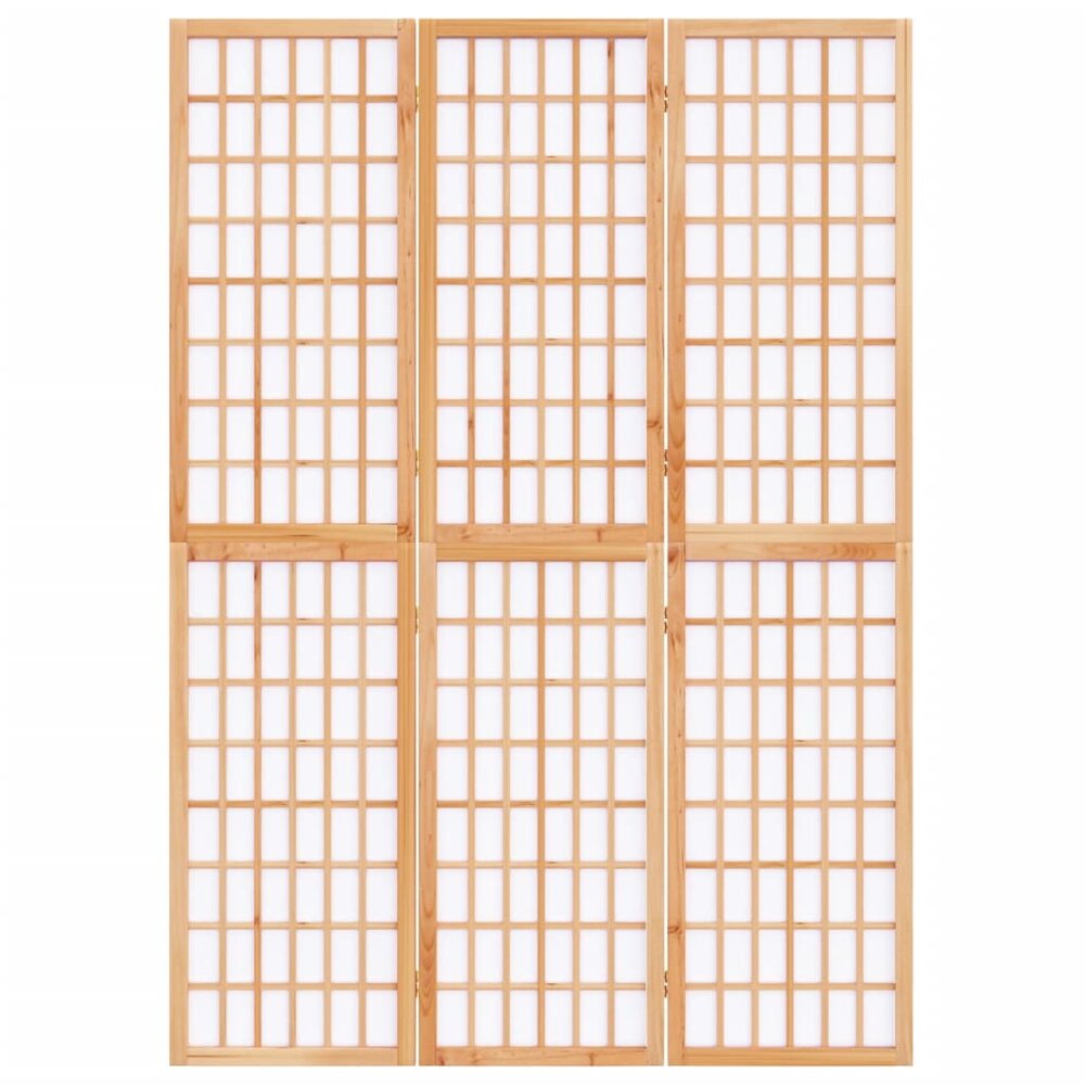 Kamerscherm Inklapbaar 3 Panelen Japanse Stijl 120 x 170 cm Naturel