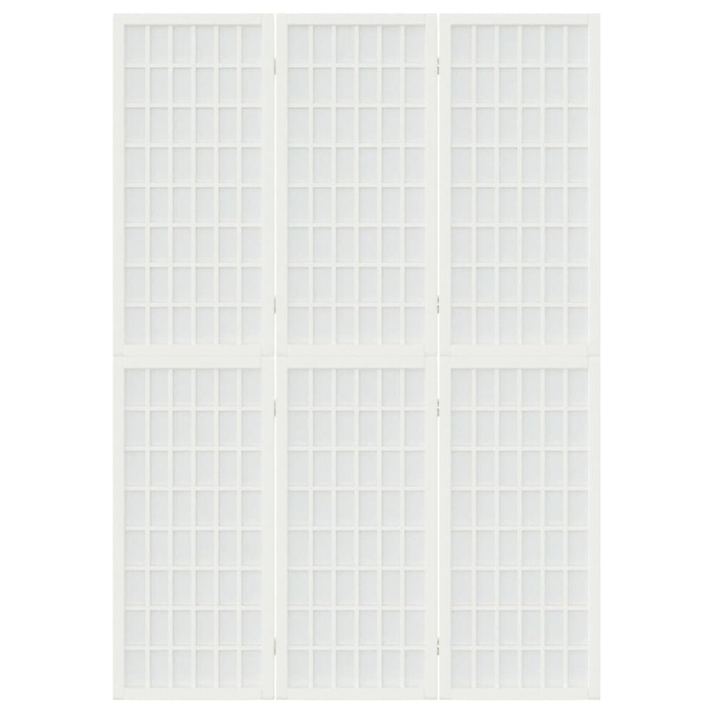 Kamerscherm Inklapbaar 3 Panelen Japanse Stijl 120 x 170 cm Wit