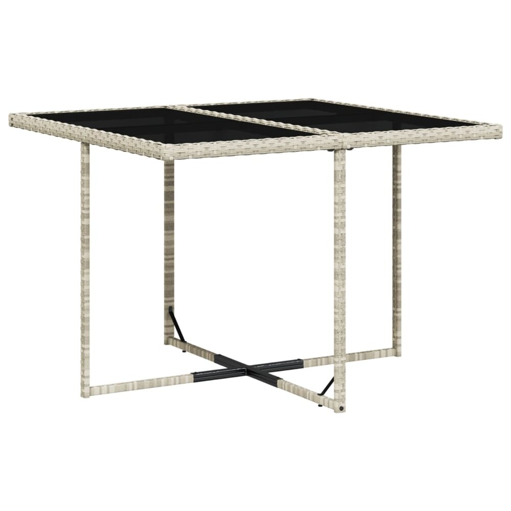 Tuinset Venus 4 stoelen Met Kussens Poly Rattan Lichtgrijs 