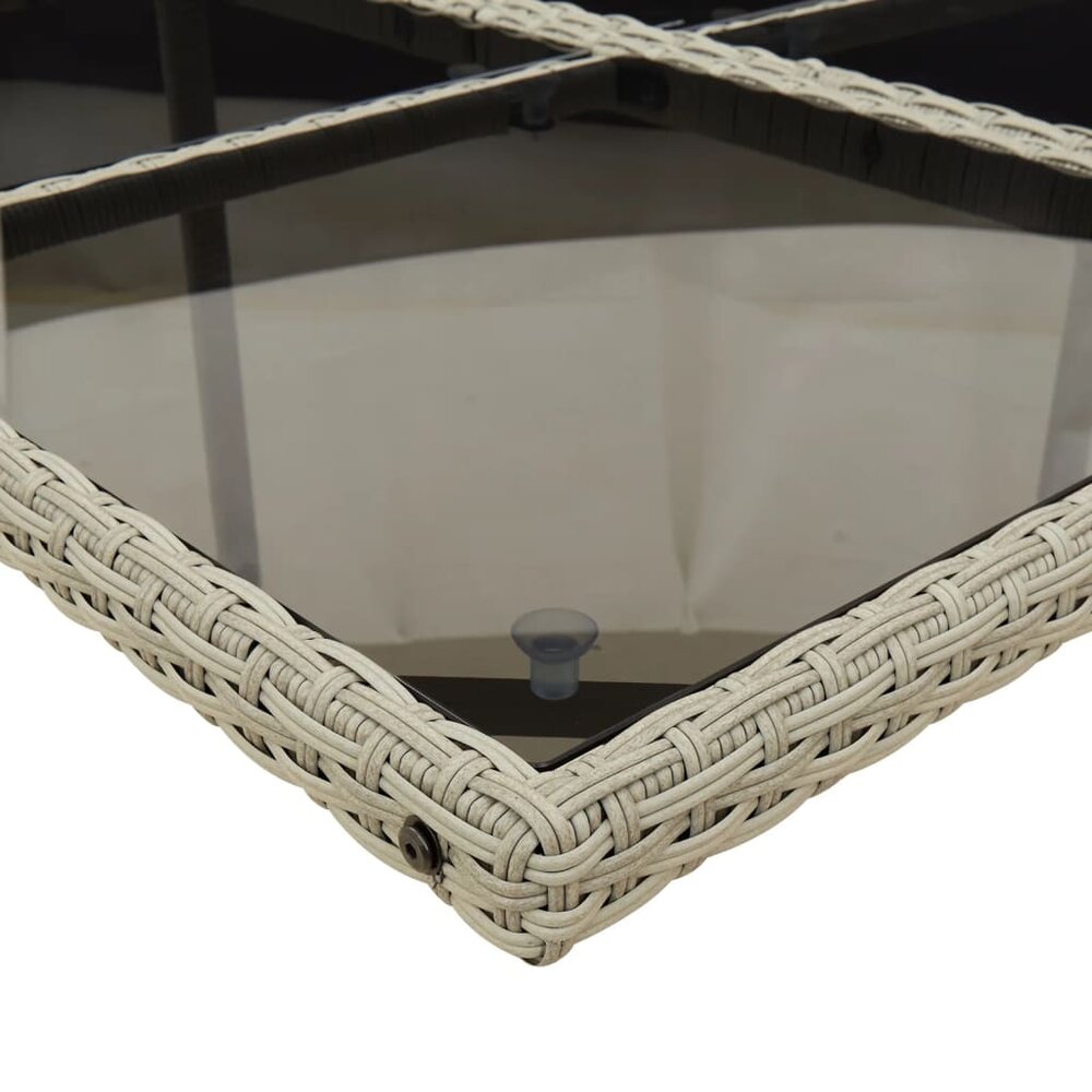 Tuinset Venus 4 stoelen Met Kussens Poly Rattan Lichtgrijs 
