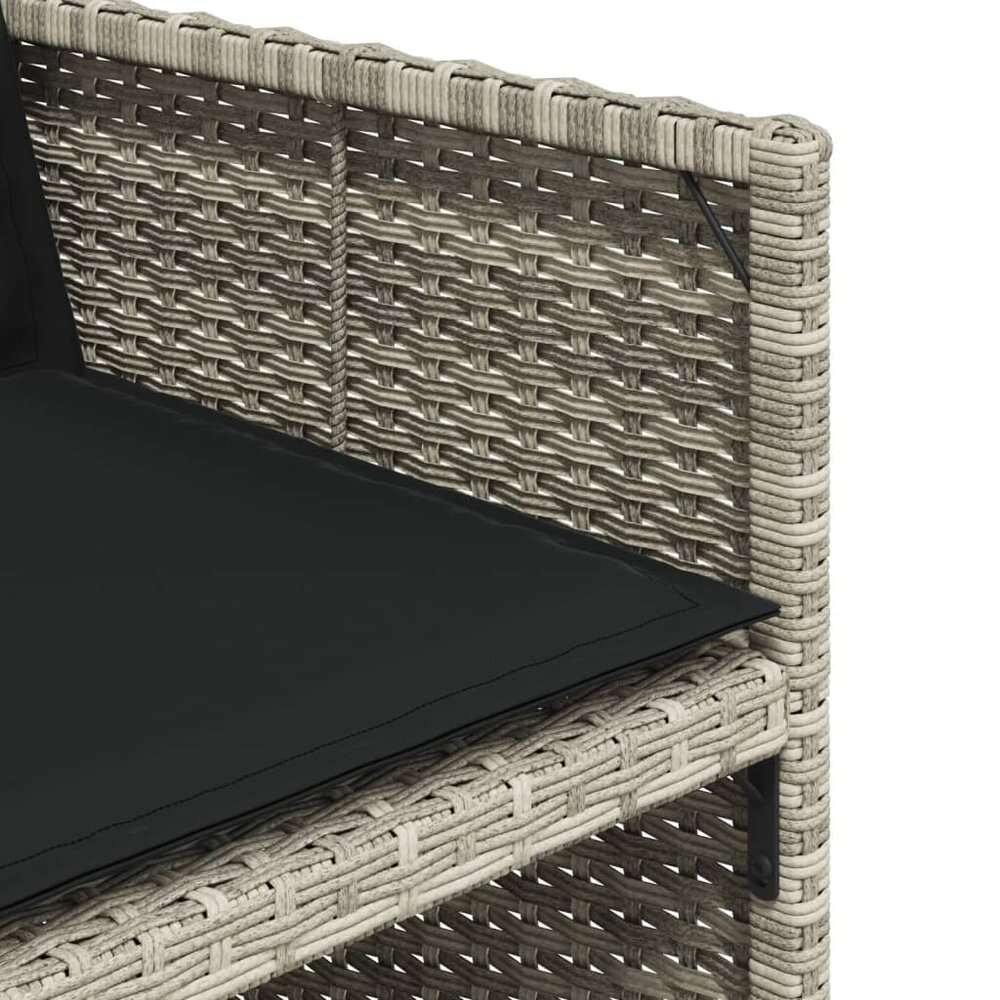 Tuinset Venus 4 stoelen Met Kussens Poly Rattan Lichtgrijs 