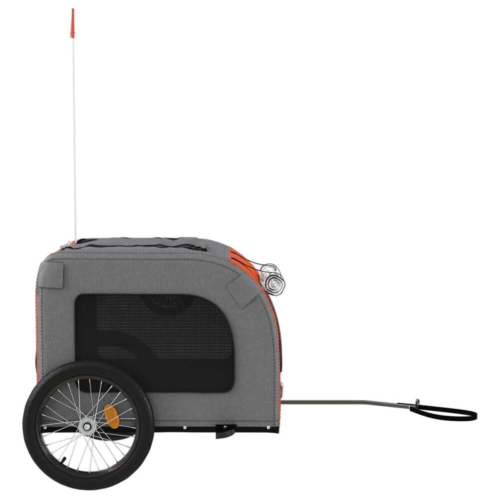 Honden fietskar oxfordstof oranje en grijs 69 x 133.5 x 73.5 cm Fietstrailer